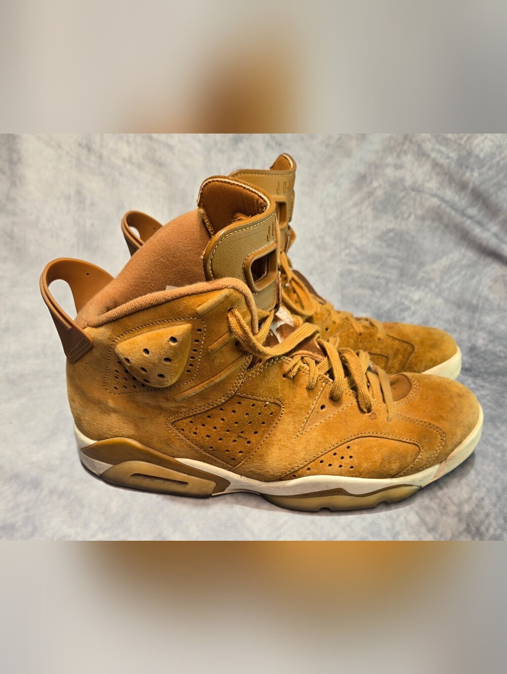 Air Jordan 6 Retro "Wheat" (Golden Harvest) sneaker.